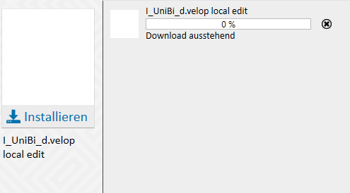 Zu sehen ist ein Downloadbalken für das Plugin d.velop local edit.