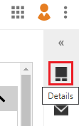 Das Symbol Details ist im rechten Seitenmenü hervorgehoben. Das Symbol stellt ein Touchpad mit zwei darunterliegenden Schaltflächen dar.