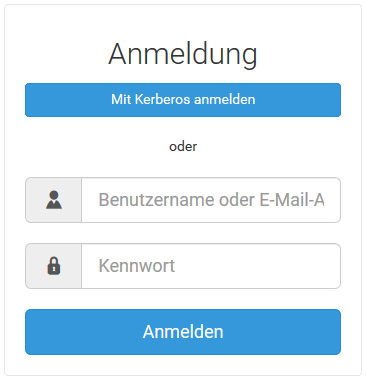 Anmeldemaske des Dokumentenmanagementsystems