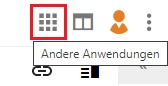 Das Symbol Andere Anwendungen ist der Kopfzeile des DMS/eAkte hervorgehoben. Das Symbol sind neun quadratisch angeordnete Quadrate.
