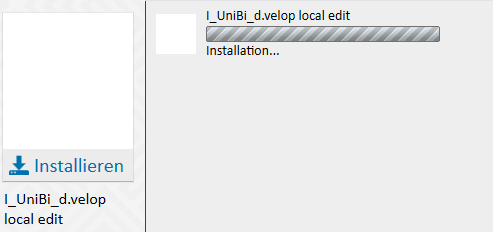 Zu sehen ist ein Installationsbalken für das Plugin d.velop local edit.