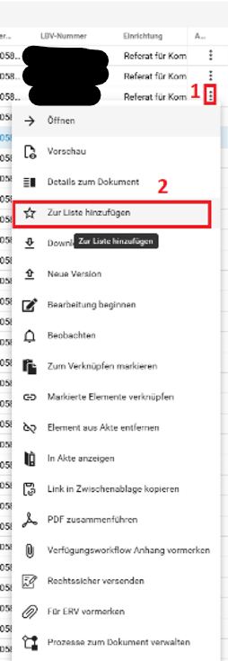 Sie sehen, wie Sie zur Favoritenfunktion gelangen.